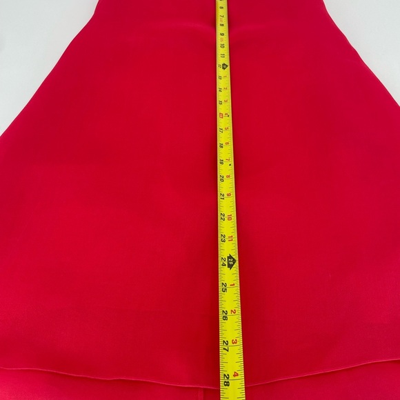 Ralph Lauren Purple Label Silk Red Mini Dress Cocktail Ruffle Strapless Runway 4 - Picture 13 of 16